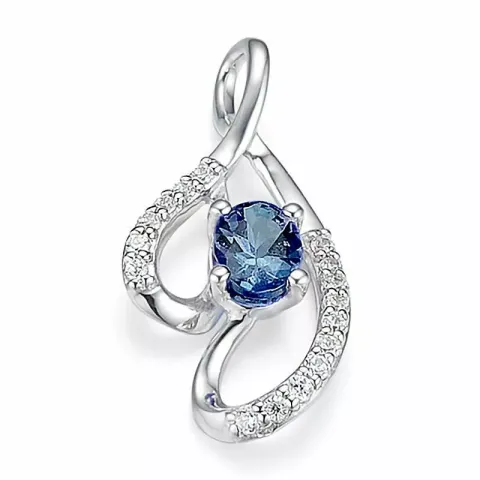 abstrakt safir hängen i 14 carat vitguld 0,096 ct