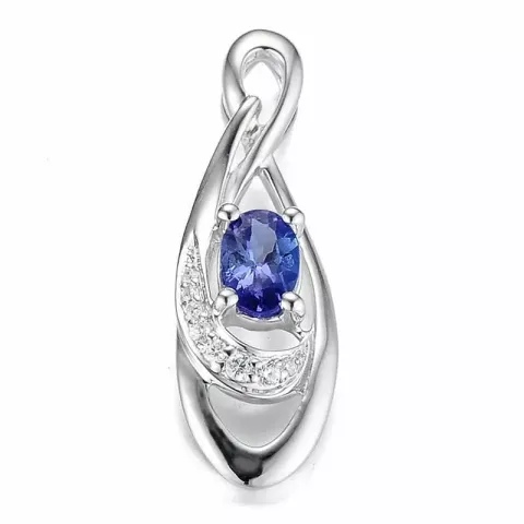 safir hängen i 14  carat vitguld 0,05 ct