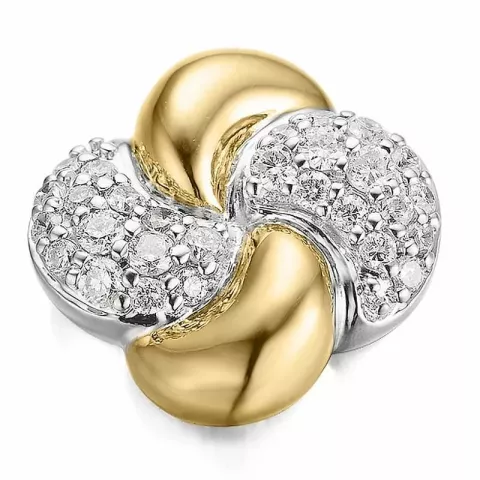 diamant hängen i 14  carat guld- och vitguld 0,204 ct