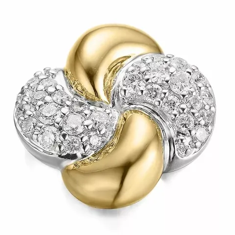 diamant hängen i 14 carat guld- och vitguld 0,204 ct