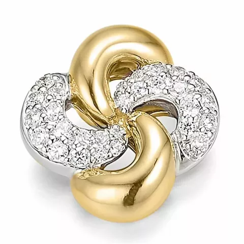 abstrakt diamant hängen i 14  carat guld- och vitguld 0,254 ct
