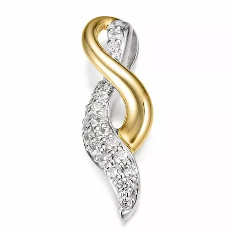 Äkta dam diamantberlocker i 14 carat guld- och vitguld 0,199 ct