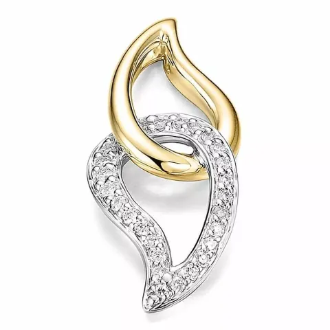 Trendig diamant hängen i 14  carat guld- och vitguld 0,202 ct