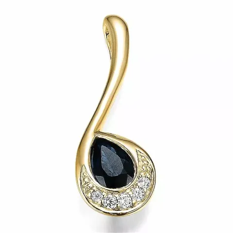 safir hängen i 14 carat guld 0,039 ct
