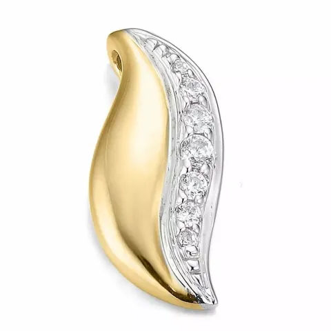 diamant hängen i 14 carat guld- och vitguld 0,1 ct