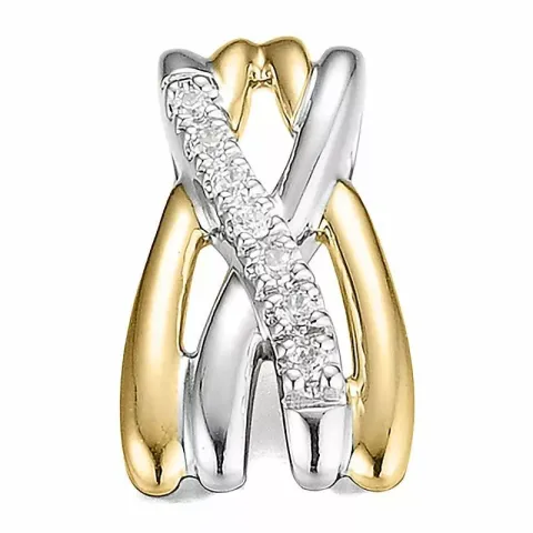 diamant hängen i 14 carat guld- och vitguld 0,045 ct
