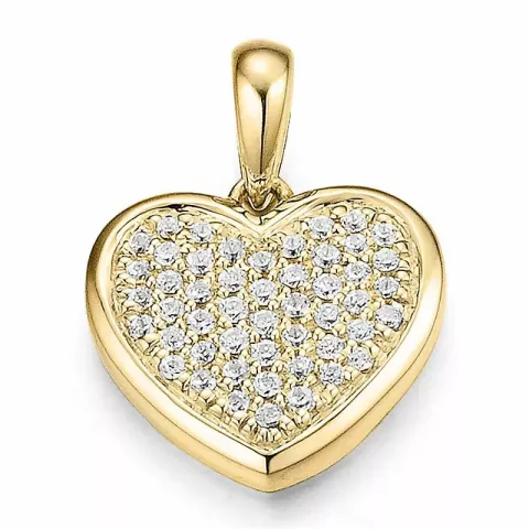 hjärta hjärthängen i 14  carat guld 0,22 ct