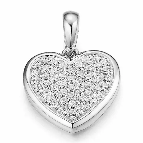 hjärta diamant hängen i 14  carat vitguld 0,22 ct