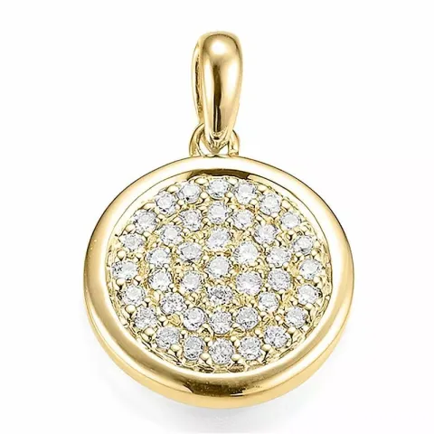Runt diamant hängen i 14 carat guld 0,20 ct