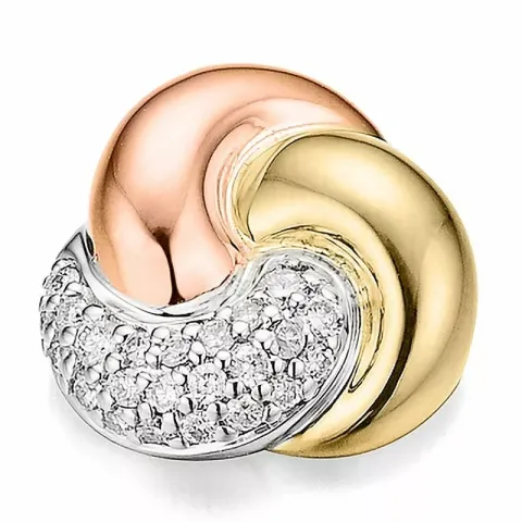 diamant hängen i 14  carat gul-, vit- och rödguld 0,136 ct