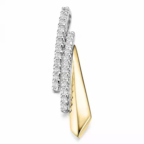 diamant hängen i 14  carat guld- och vitguld 0,252 ct