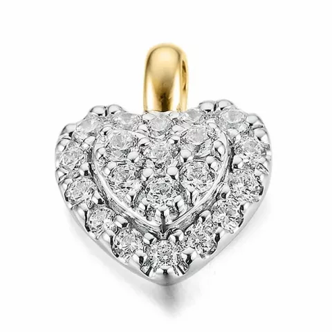 hjärta diamant hängen i 14  carat guld- och vitguld 0,252 ct