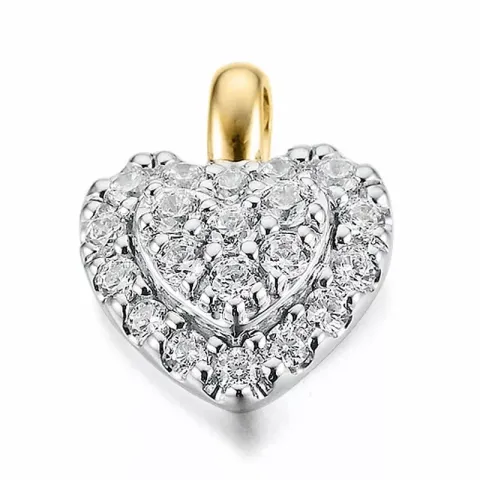 hjärta diamant hängen i 14 carat guld- och vitguld 0,252 ct