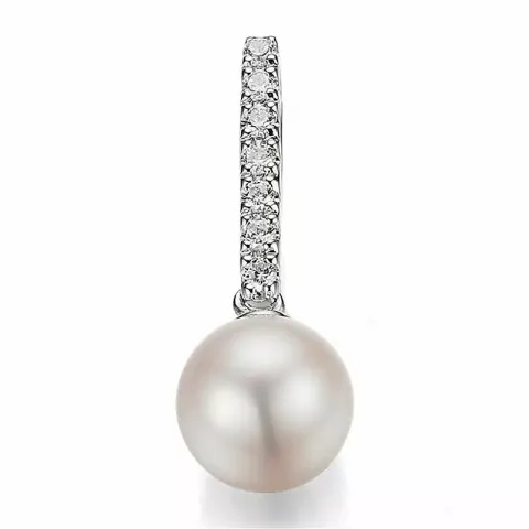 pärla diamantberlocker i 14 carat vitguld 0,119 ct