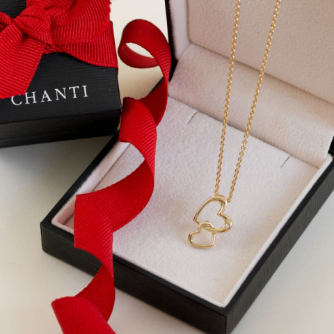 hjärta diamantberlocker i 14  carat guld 0,01 ct