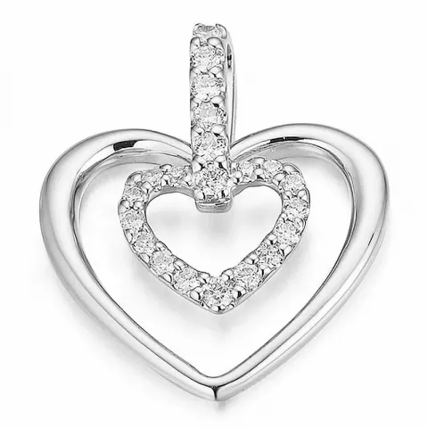 Hjärta diamant hängen i 14  carat vitguld 0,199 ct