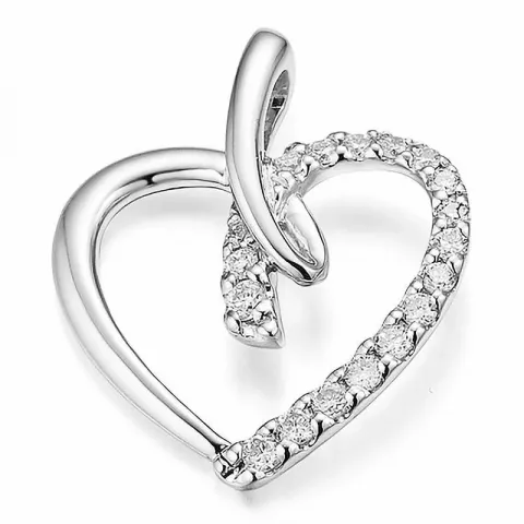 hjärta diamant hängen i 14  carat vitguld 0,195 ct
