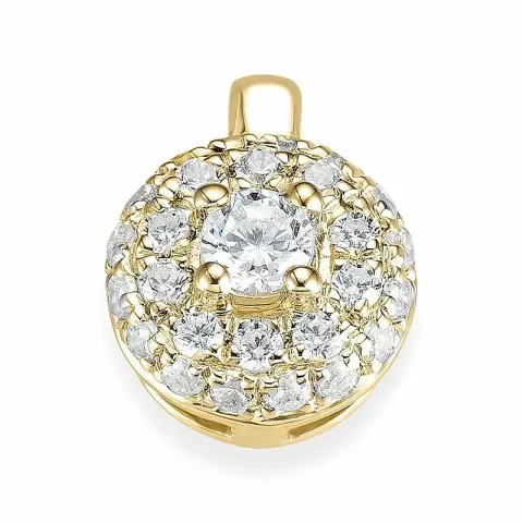 runt diamant hängen i 14 carat guld 0,272 ct