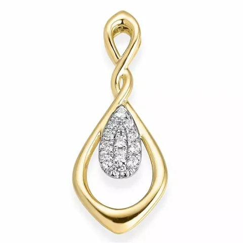 diamant hängen i 14 carat guld- och vitguld 0,16 ct