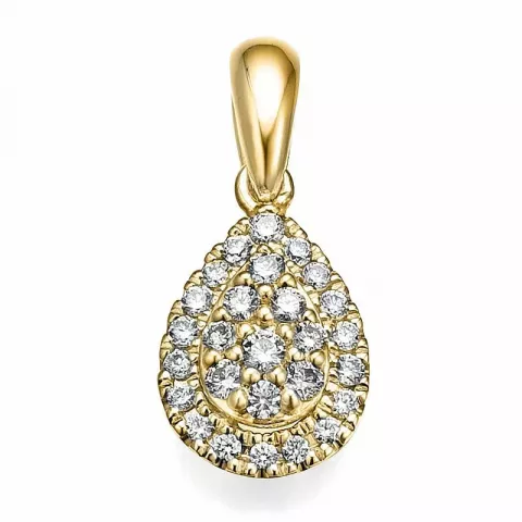 Droppformad diamantberlocker i 14  carat guld 0,18 ct
