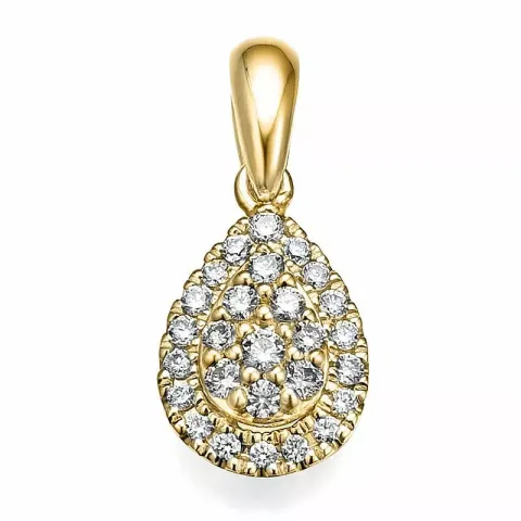 Droppformad diamantberlocker i 14 carat guld 0,18 ct