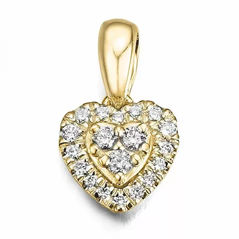 hjärta diamantberlocker i 14  carat guld 0,14 ct