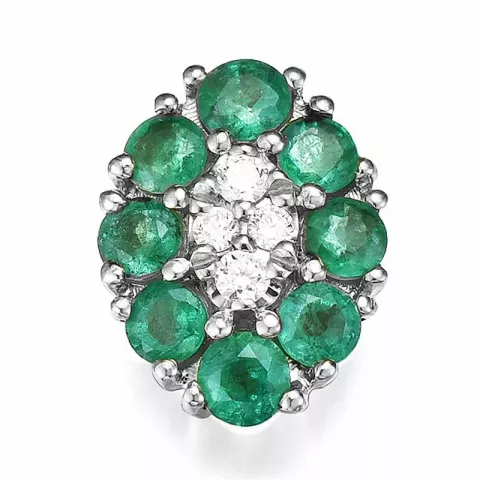 smaragd diamantberlocker i 14  carat vitguld 0,76 ct 0,06 ct