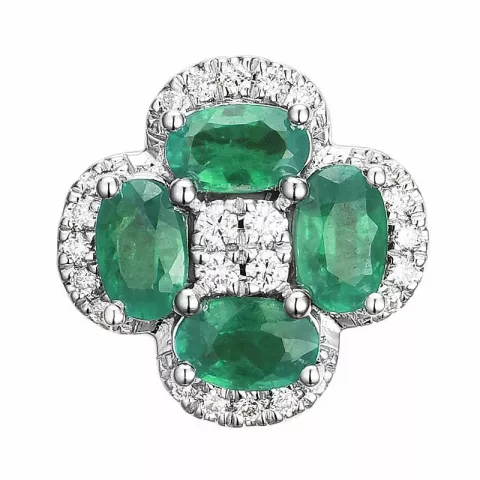 smaragd diamantberlocker i 14  carat vitguld 0,13 ct 1,0 ct
