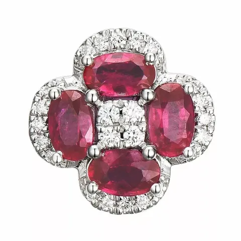 rubin diamantberlocker i 14 carat vitguld 0,13 ct 1,40 ct