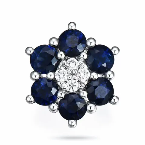 blommor safir hängen i 14  carat vitguld 0,044 ct