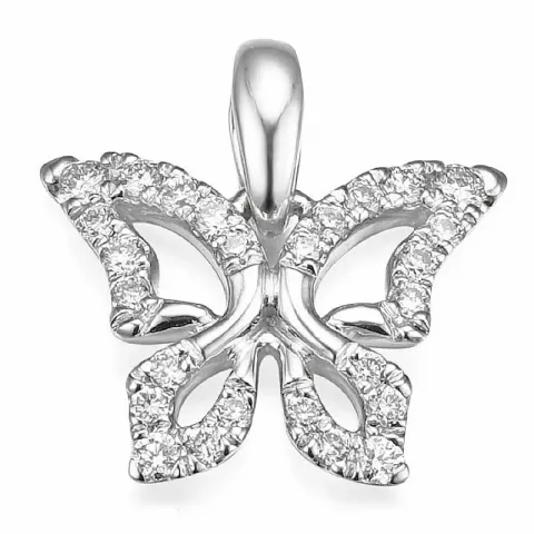 fjärilar diamant hängen i 14  carat vitguld 0,134 ct