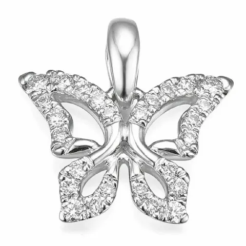 fjärilar diamant hängen i 14 carat vitguld 0,134 ct