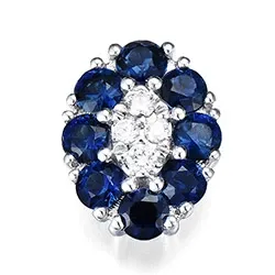 safir diamantberlocker i 14 carat vitguld 0,88 ct 0,06 ct