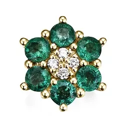 blommor smaragd diamantberlocker i 14  carat guld 0,86 ct 0,04 ct