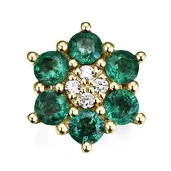 blommor smaragd diamantberlocker i 14 carat guld 0,86 ct 0,04 ct