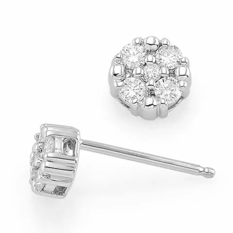 äkta diamantörhängen i 14 karat vitguld med diamanter