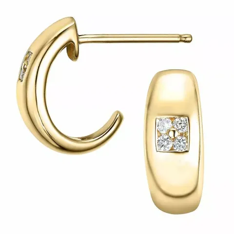 diamant halvcreol i 14 karat guld med diamant 