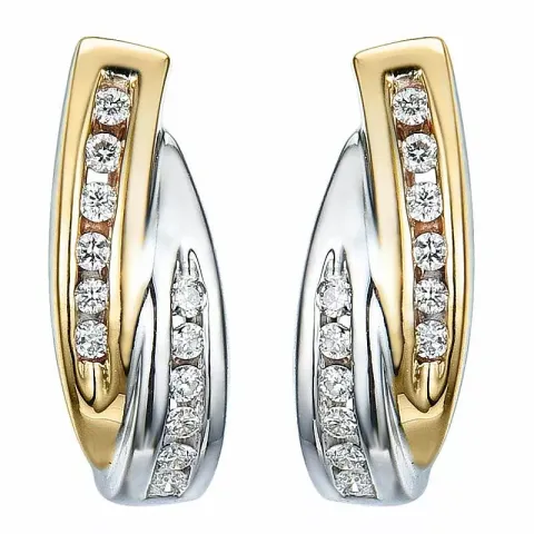 diamant halvcreol i 14 karat guld och vitguld med diamant