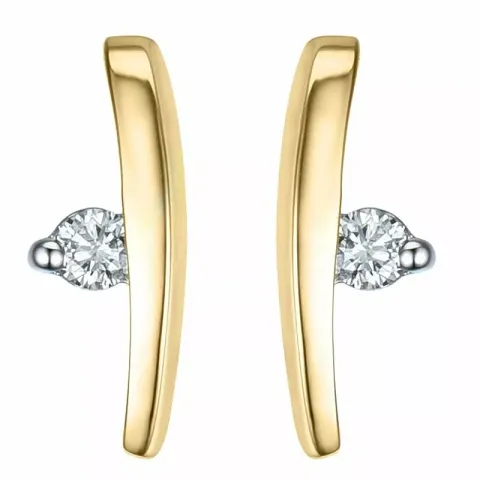 diamant örhängestift i 14 karat guld och vitguld med diamant