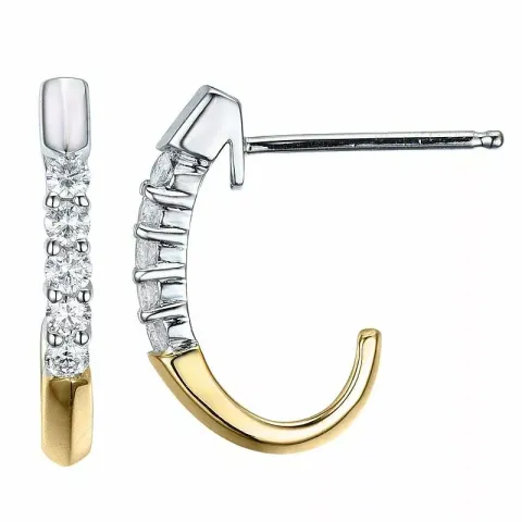 diamant halvcreol i 14 karat guld och vitguld med diamant