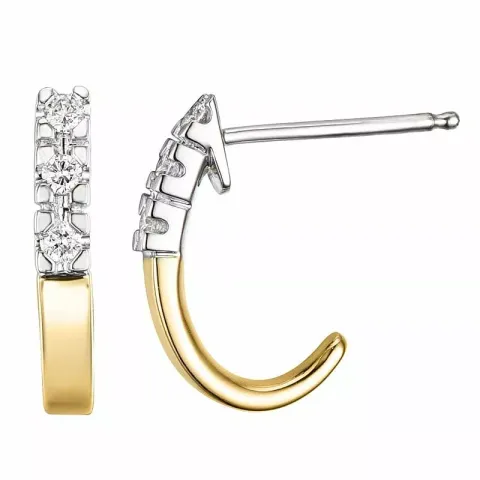 diamant halvcreol i 14 karat guld och vitguld med diamant