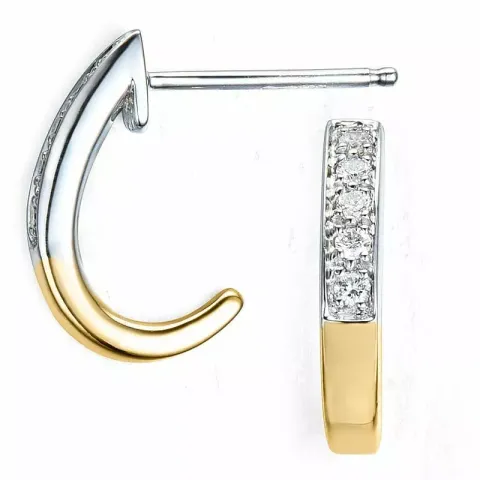 diamant halvcreol i 14 karat guld och vitguld med diamant 