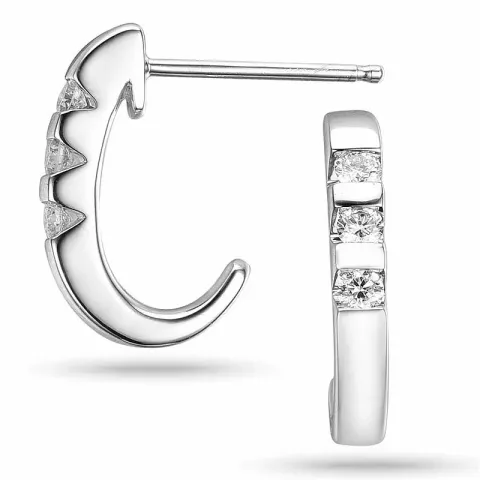 Diamant halvcreol i 14 karat vitguld med diamanter 