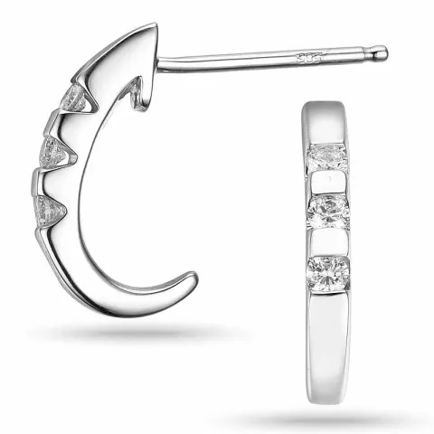 Vitguld halvcreol i 14 karat vitguld med diamanter 