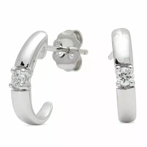 Vita diamant halvcreol i 14 karat vitguld med diamanter 