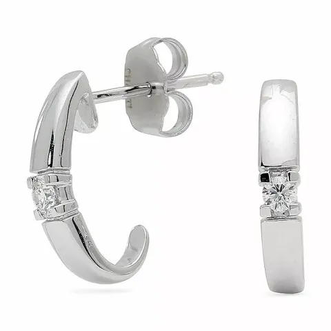 halvcreol i 14 karat vitguld med diamant