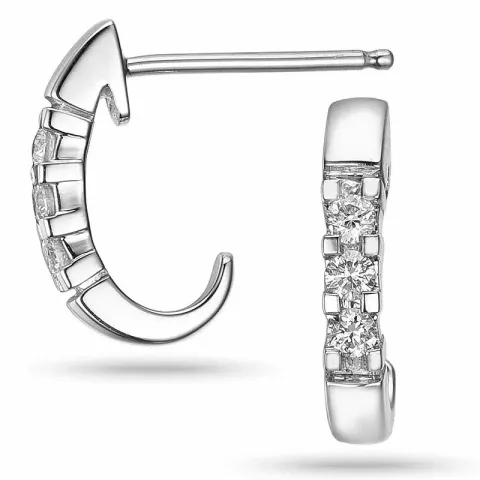 Diamant halvcreol i 14 karat vitguld med diamanter