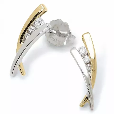 Vita diamantörhängen i 14 karat guld och vitguld med diamanter 
