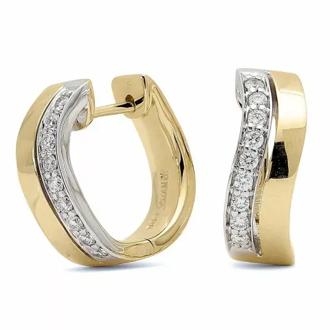 diamant creol i 14 karat guld och vitguld med diamant
