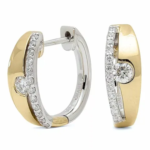13 mm diamant creol i 14 karat guld och vitguld med diamant